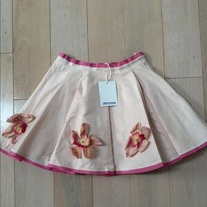 I Pinco Pallino Italy girls Elegant Cream Skirt with Floral Accents